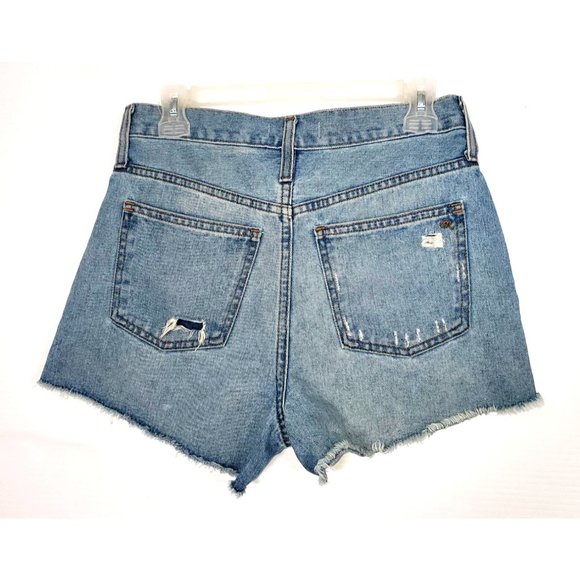 Madewell Women's The Perfect Jean High Rise Distressed Shorts Light Wash  Sz 2 - Picture 4 of 11